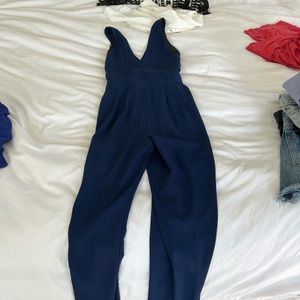 Parker silk blue/purple halter jumpsuit XS